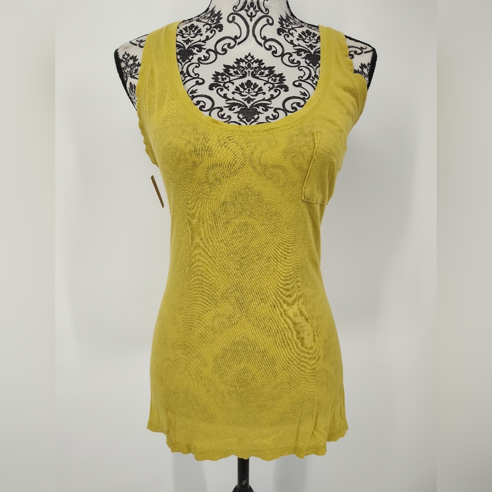 Liz Lange Yellow Racer Back Maternity Tank Top Size Women's Small